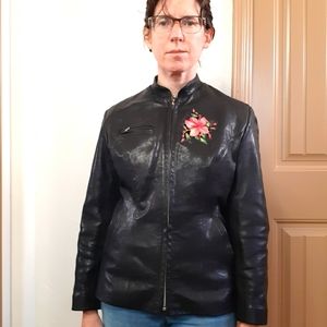 Small custom black leather jacket